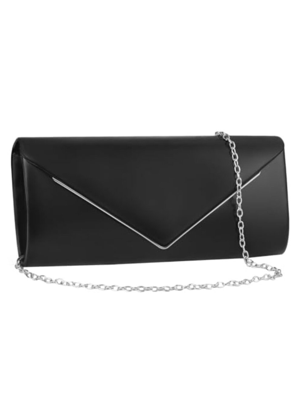 Sparkling Envelope Clutch Evening Bag Detachable Chain Vegan Leather